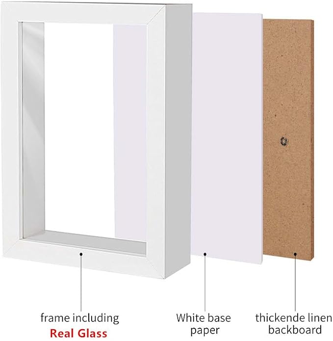 4x6 White Shadow Box Frame Display Case