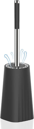SetSail Toilet Brush, Compact Size Toilet Bowl Brush and Holder Toilet Brushes for Bathroom with Stainless Steel Handle Toilet Cleaner Brush with Durable Scrubbing Bristles, Splash-Proof