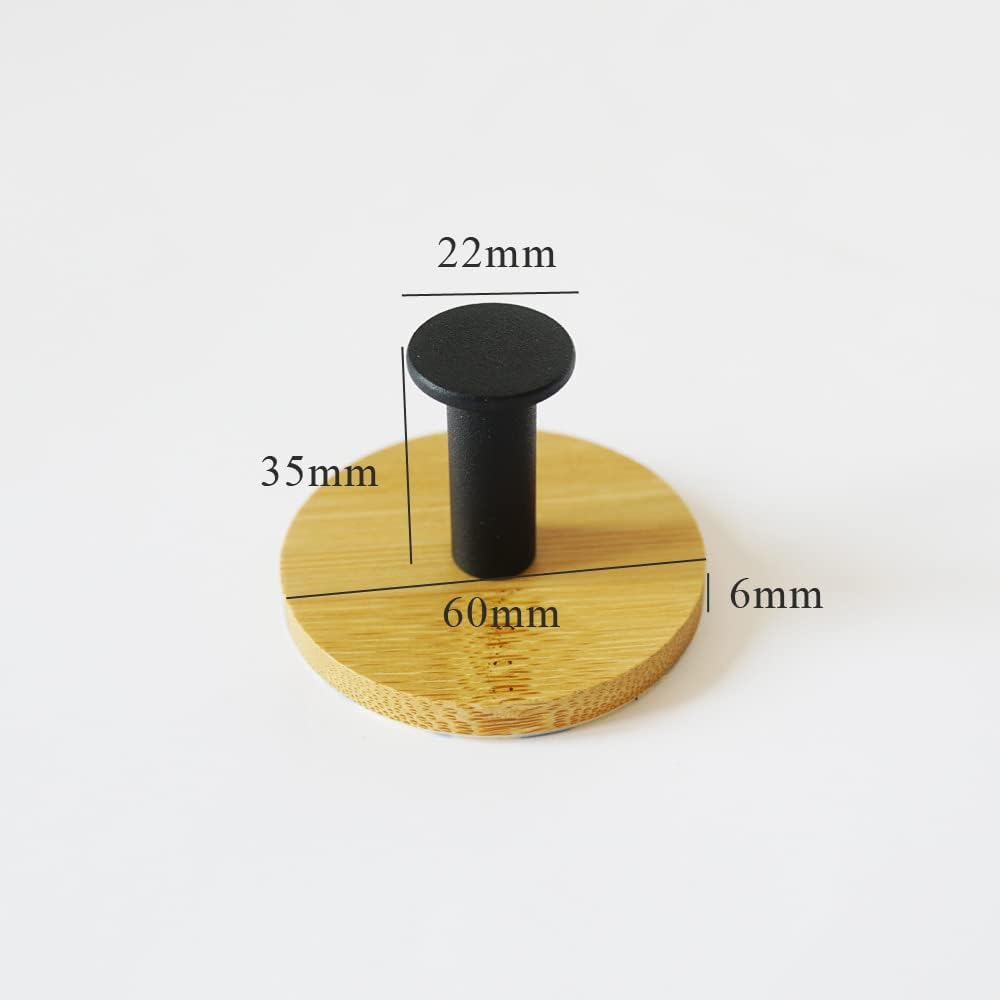 4pack Decorative Wood Wall Hook Coat Hooks for Hanging Adhesive Waterproof Wall Hook Clothes Bag Key Hanger Hook Bedroom Kitchen Bathroom Door Robe Towel Hooks-White