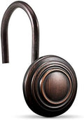 CHICTIE Bronze Shower Curtain Hooks - Oil Rubbed,Set of 12 Circle Decorative Shower Curtain Rings,Metal Rustproof Shower Curtain Hooks for Bathroom(Oil-Rubbed Bronze)