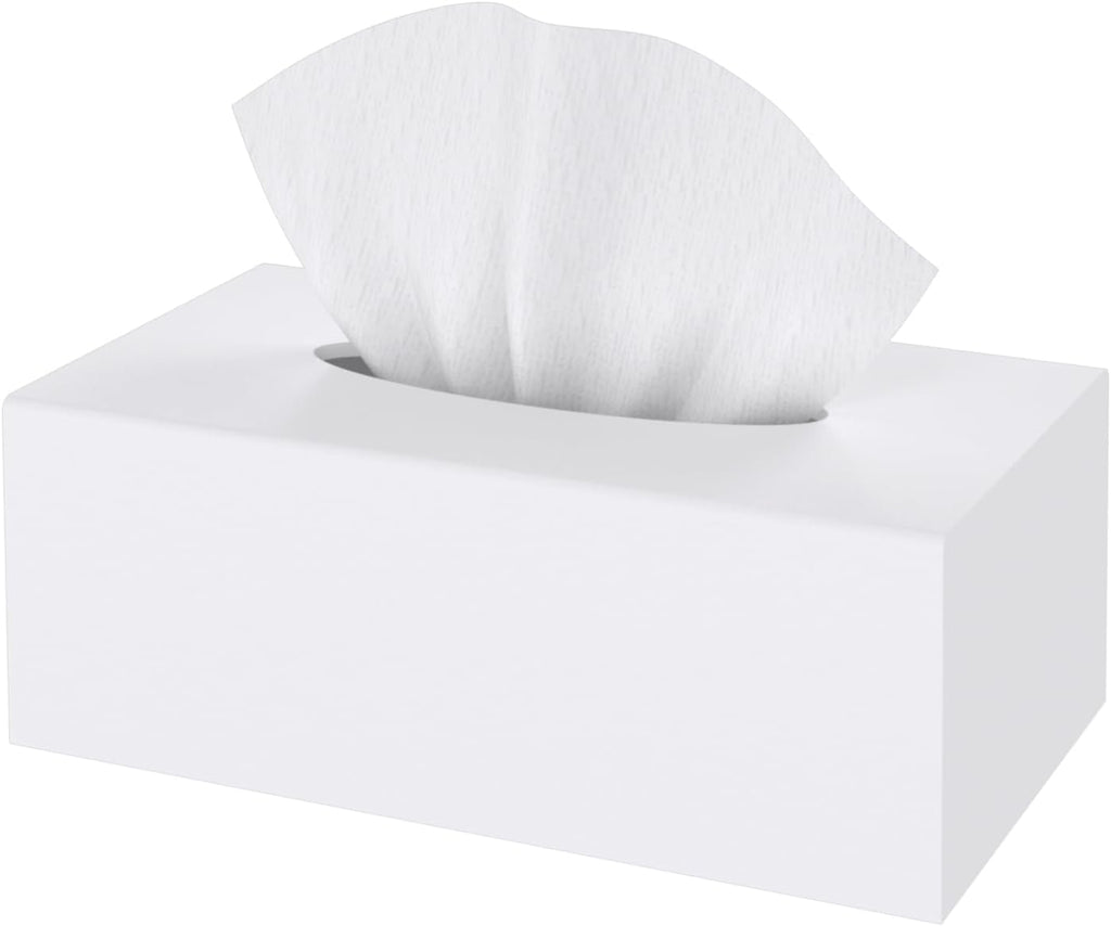 SILUT Matte White Rectangle Acrylic Tissue Box Cover