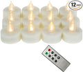 12 Battery Operated Flameless LED Tea Lights Tealight Candles Remote Timer