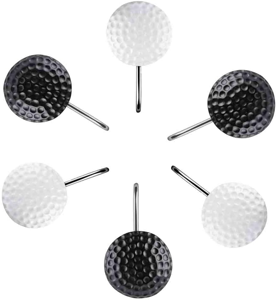 Black White Shower Curtain Hooks Rings Decorative -12 Sets