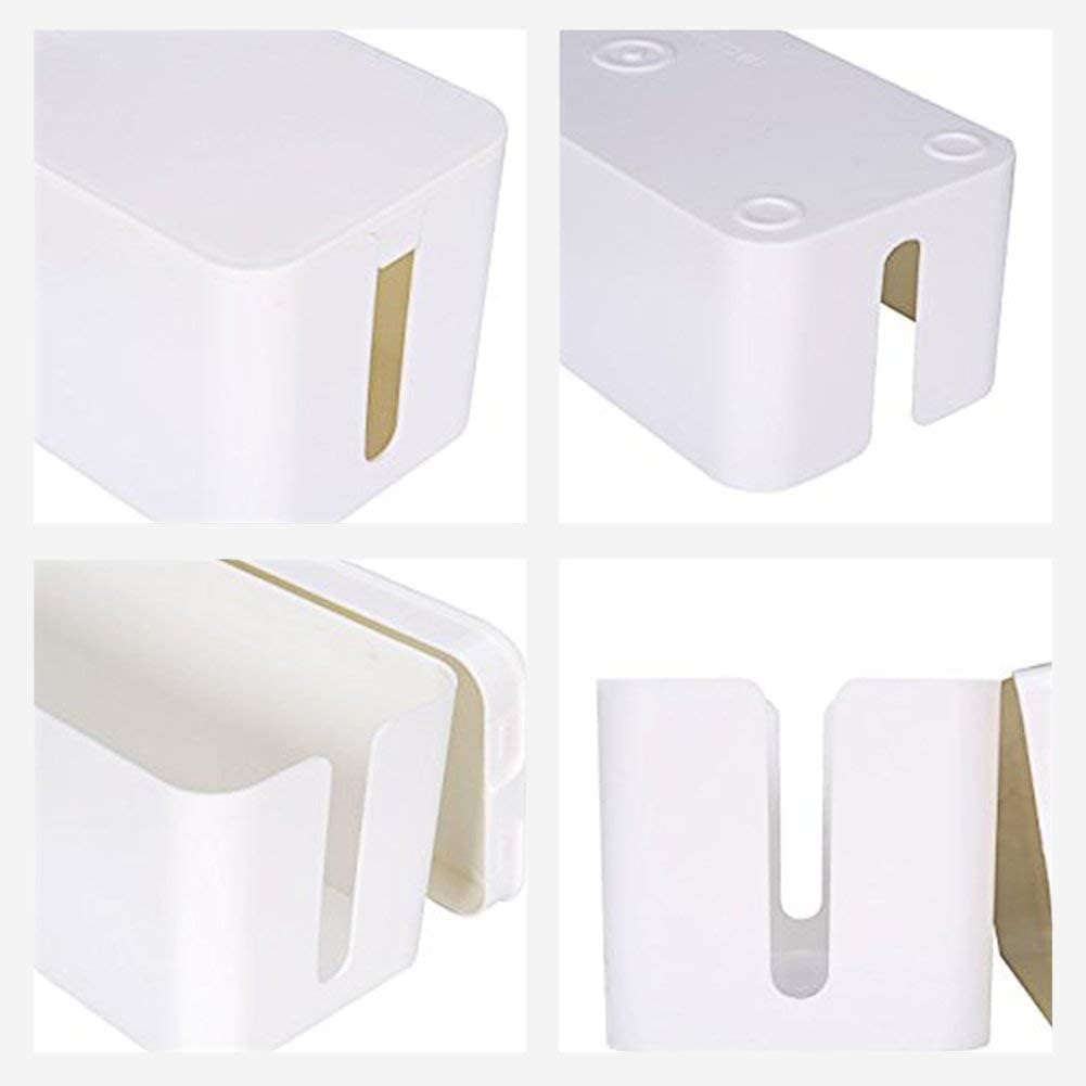 Cable Management Boxes Organizer, Large Storage Wires Keeper Holder for Desk, TV, Computer, USB Hub, System to Cover and Hide & Power Strips & Cords (White) 1
