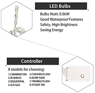 Snowflake LED Curtain Lights, Plug-in 19Ft/6M 96 LEDs Fairy String Lights