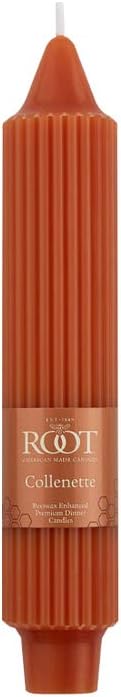 Root 4-Count Unscented Grecian Collenette Candles, 7-Inch, Rust