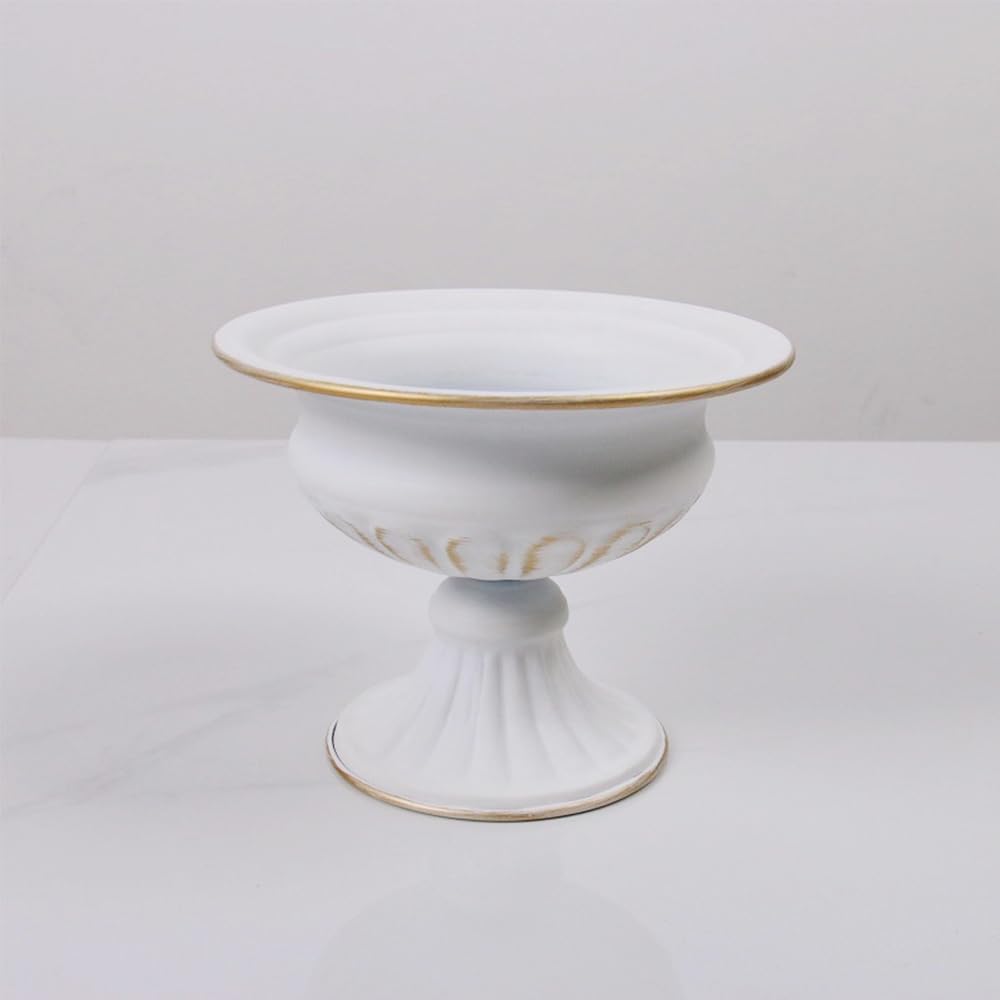 8Pcs White Compote Vases for Centerpieces, 4.7in Small Flower Vases