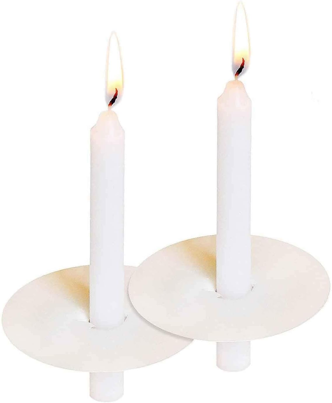 Church Candles with Drip Protectors, Box of 50 Candles, Devotional Candlelight Vigil Service Taper Candles, Smokeless,Unscented White 5" X 1/2"