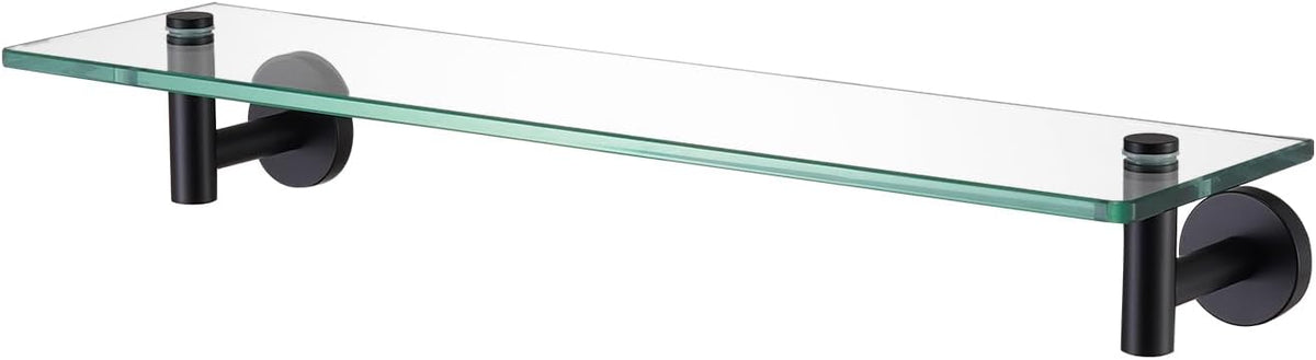 KES Bathroom Glass Shelf with 8 MM-Thick Tempered Glass, Matte Black