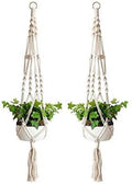 Macrame Plant Hanger Basket Liners Cotton Rope 40 inch 4 Legs, Elegant for Home Garden, Patio and Office, Indoor & Outdoor Decoration (2 Packs)