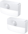 【2 PACK】 Motion Sensor Night Light, Stick-On Motion Sensor Lights Indoor, Battery Powered Under Cabinet Kitchen Lights with Adhesive Pads, Auto/On/Off for Cupboard Wardrobe Stair Kitchen