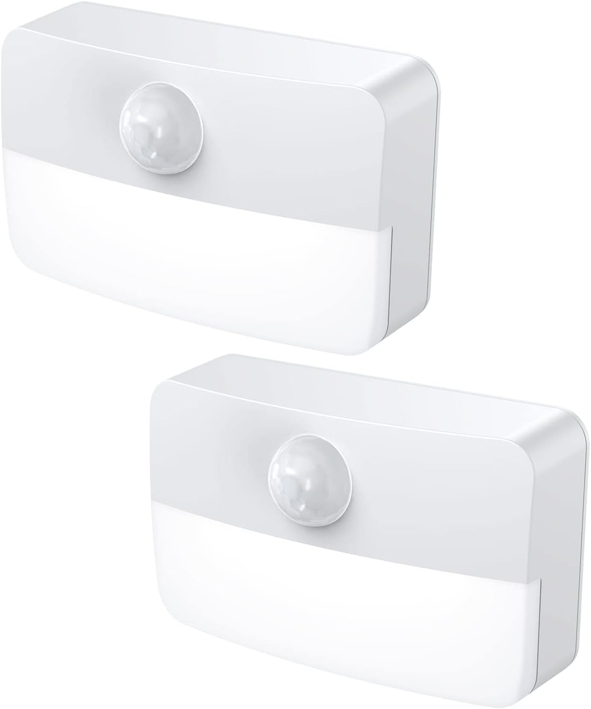 【2 PACK】 Motion Sensor Night Light, Stick-On Motion Sensor Lights Indoor, Battery Powered Under Cabinet Kitchen Lights with Adhesive Pads, Auto/On/Off for Cupboard Wardrobe Stair Kitchen