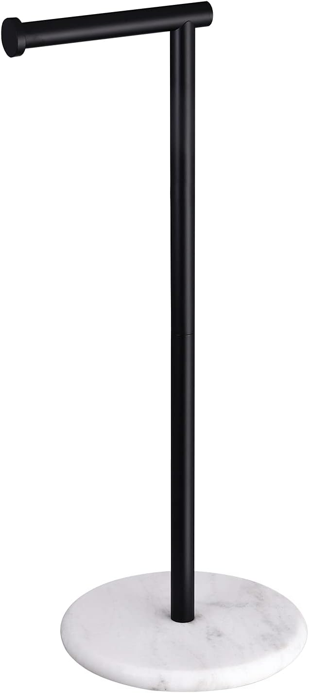KES Black Toilet Paper Holder Stand Freestanding Toilet Paper Stand for Bathroom Tissue Roll Holder with Marble Base, 18/8 Stainless Steel Matte Black, BPH284S1-BK