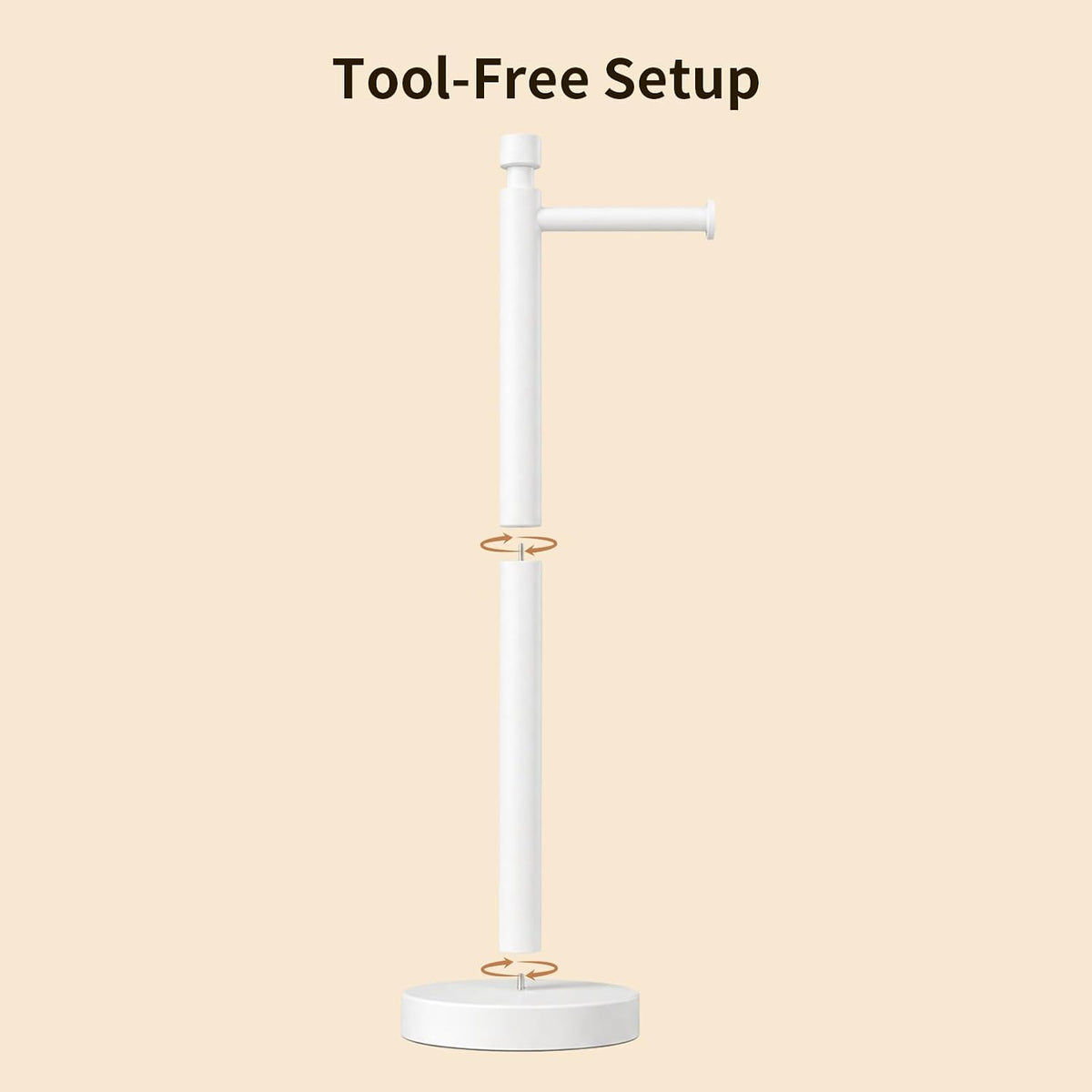 YUMORE Toilet Paper Holder Stand with Weighted Base, Matte White