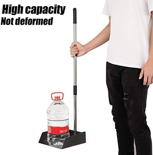 Dust Pan with Long Handle - 39”Heavy Duty Metal Dustpan | Standing Dustpan