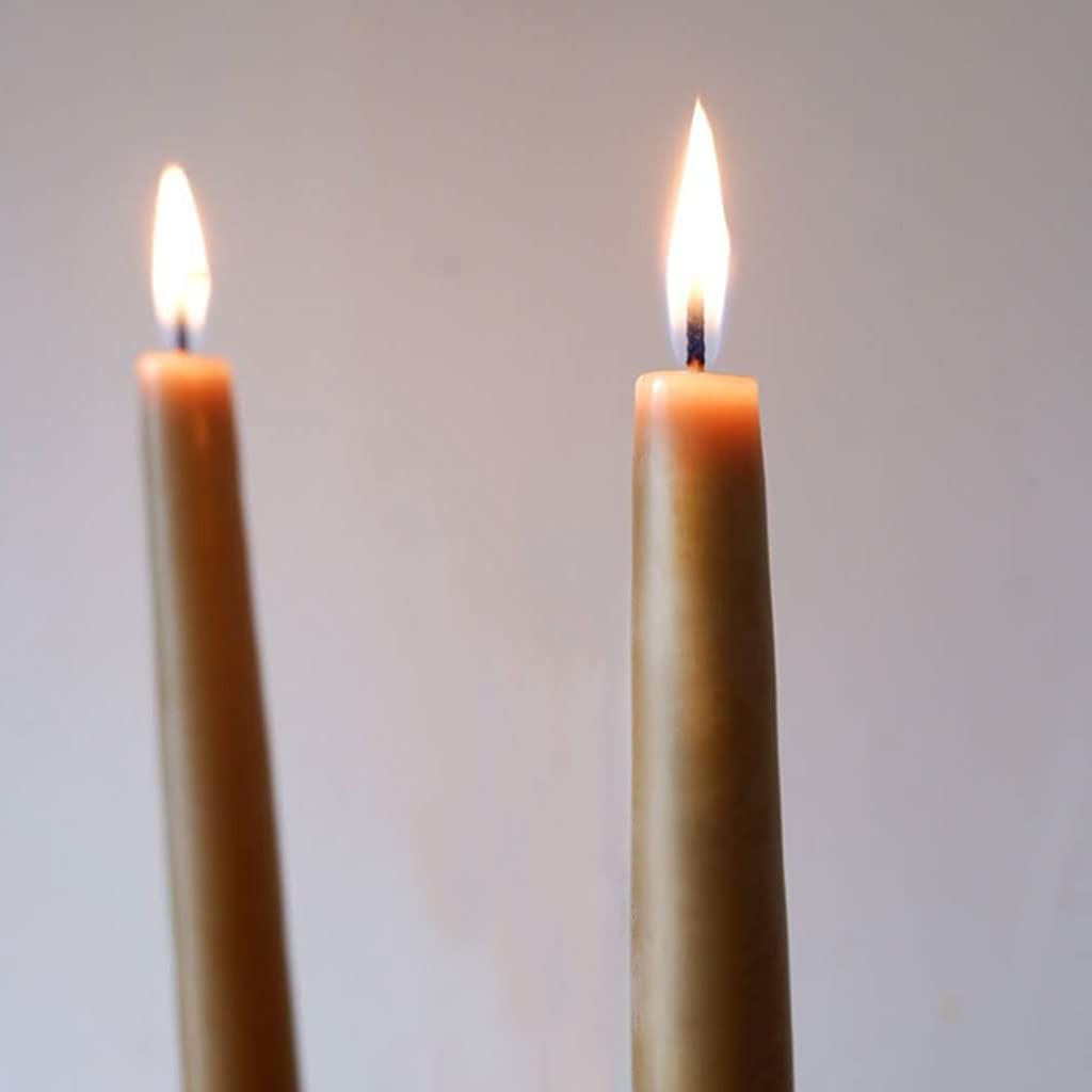Candlestock Real Bayberry Taper Candle Pair 8 inch - Pure Bayberry and Pure 100% USA Beeswax Blend - Dripless Taper Candle Pair
