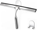 HOME SO Stainless Steel Shower Squeegee, Chrome Silver 12" Rubber Blade