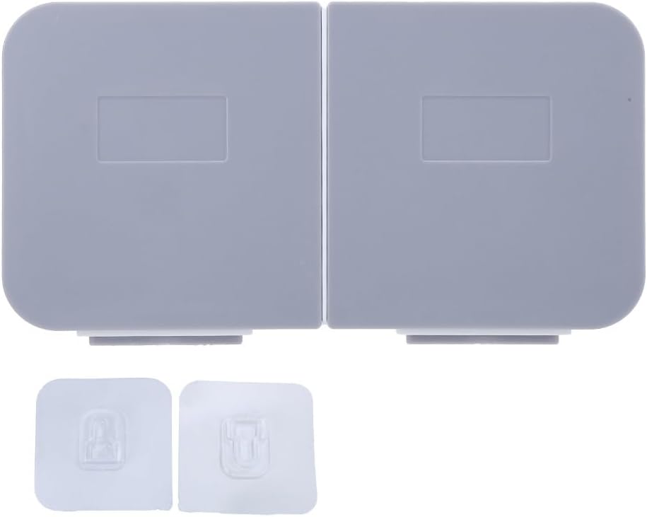 Makeup Cotton Swabs Organizer Wall Mounted with Flip Cover – Removable Washable Cotton Pad Holder for Bathroom,HIPS Material(White Grey)