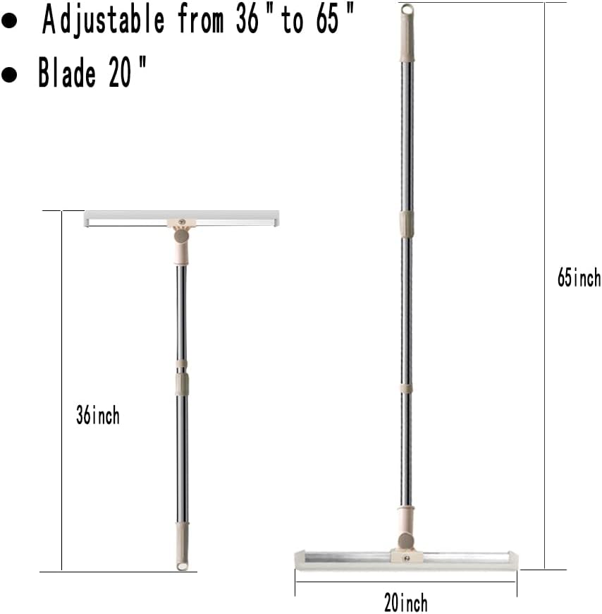 65" Adjustable Floor Squeegee Broom,Heavy-Duty,Wet/Dry for All Floors
