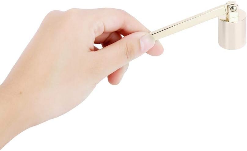 Stainless Steel Candle Snuffer Wick Dipper Oil Lamp Trim Trimmer Scissor Cutter Tool Hook(Gold)