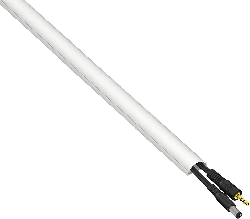 D-Line Cable Management Box (Small) & Small Cable Raceway Length 0.78" (W) x 0.39" (H) x 39" Length - White