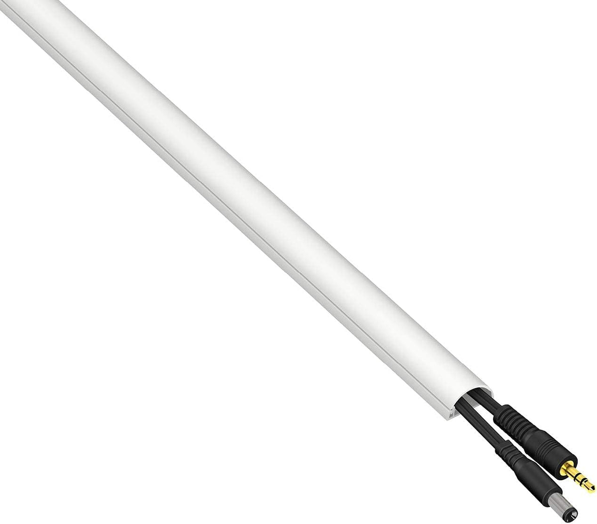 D-Line Cable Management Box (Small) & Small Cable Raceway Length 0.78" (W) x 0.39" (H) x 39" Length - White