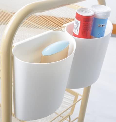 4Pcs Hanging Cup Holder,Rolling Cart Accessories,Plant Containers,Hanging Flower Pots,Space Saver,Storage Bucket,Pencil Holder,Make Up Pencil Holder Office,Kitchen Wall Organizer Decor (Pink)