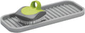 iDesign 63883 Lineo Silicone Kitchen Sink Tray for Sponges, Scrubbers, Soap, Stovetop Spoon Holder, 9" x 3.5" x 0.5", Gray
