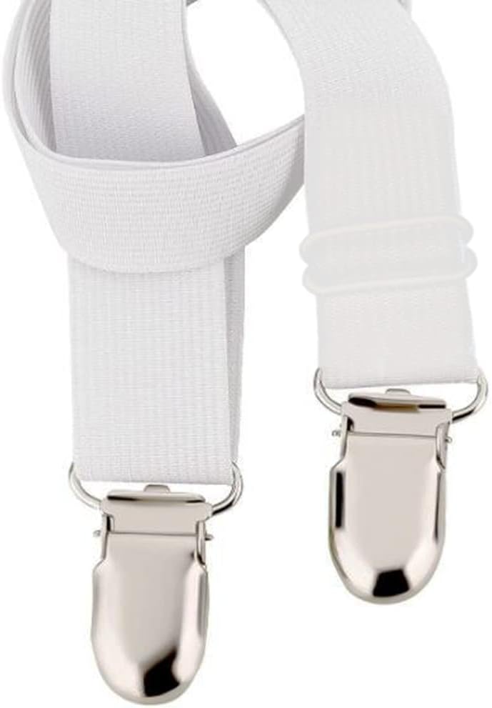 Bed Sheet Straps Nonslip Fitted Sheet Clips,Adjustable Elastic Bedding Holder Easy Install on Mattress Covers (White)