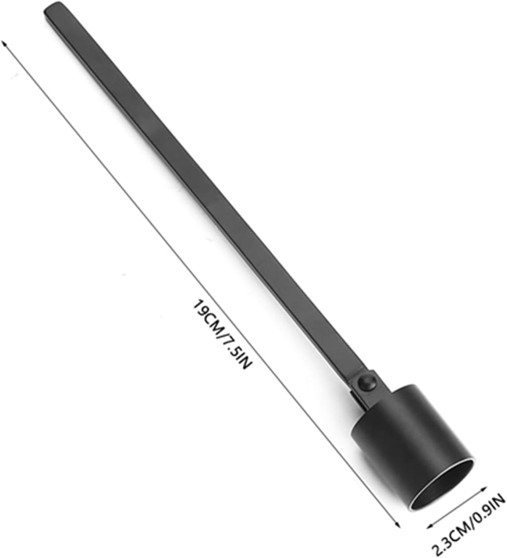 7.5 * 0.9in Fashion Stainless Steel Straight Tube Shaped Candle Snuffer Wick Trimmer Candle Wick Trimmer Cover Hand Tool (Black)