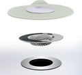 Seatery 2PCS Bathtub Stopper Hair Catcher Kit, Bathtub Drain Strainer, Tub Stopper Plug Cover, Sink Filter, Silicone Drain Stopper for Bathroom, Laundry (Grey)
