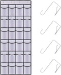 Over the Door Shoe Organizer,24 Mesh Pockets,Hanging Storage (White)