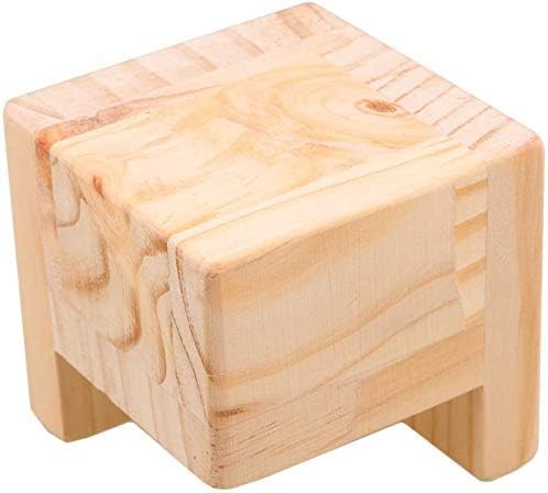 Mysummer Pack of 4 Bed Risers Square Wood Color Furniture Risers, Add 2" Height to Sofa,Desks,Tables and Chairs Creat Underbed Storage