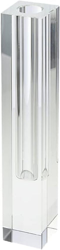 Serene Spaces Living Large Modern Crystal Square Bud Vase, Decorative Single Flower Vase for Wedding Centerpieces, Events, Parties, Home Décor Accents, Measures 9" Tall, 1.25" Long, 1.25" Wide