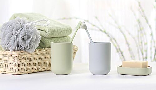 Toothbrush Cup, Bathroom Cup, Toothbrush Holder, Bathroom Tumbler, Plastic, 350ml (Khaki)