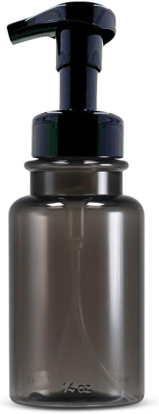 14 oz Plastic Foaming Soap Bottle Dispenser (Gray/Black)