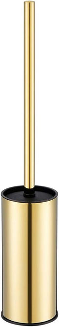 BGL Toilet Brush Holder Gold, Stainless Steel 304 Gold Round Freestanding Toilet Bowl Brush and Holder for Bathroom