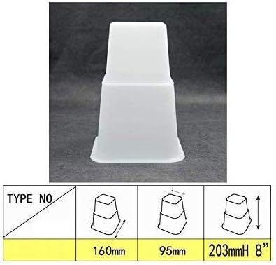 HomeRoots Adjustable Bed Furniture Risers, Heavy Duty Plastic 3", 5" or 8" White Risers for for Bed and Sofa - Set of 4 - Holds up to 1300LB