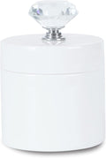 ONTUBE Porcelain Cotton Swabs Holder Organizer with Crystal Lid , White