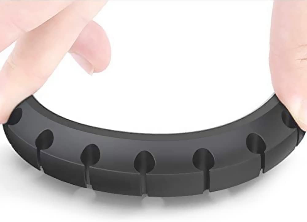 SOULWIT 3 Pcs Silicone USB Cable Holder Clips, Self Adhesive - Black