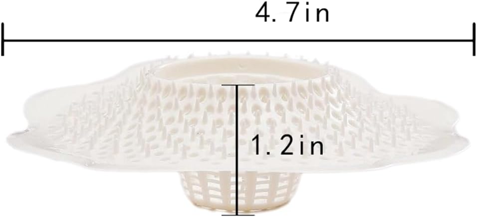 Tub Protector Hair Cather and Strainer, Hair Drain Clog Prevention Drain Snake, Snare and Auger, White