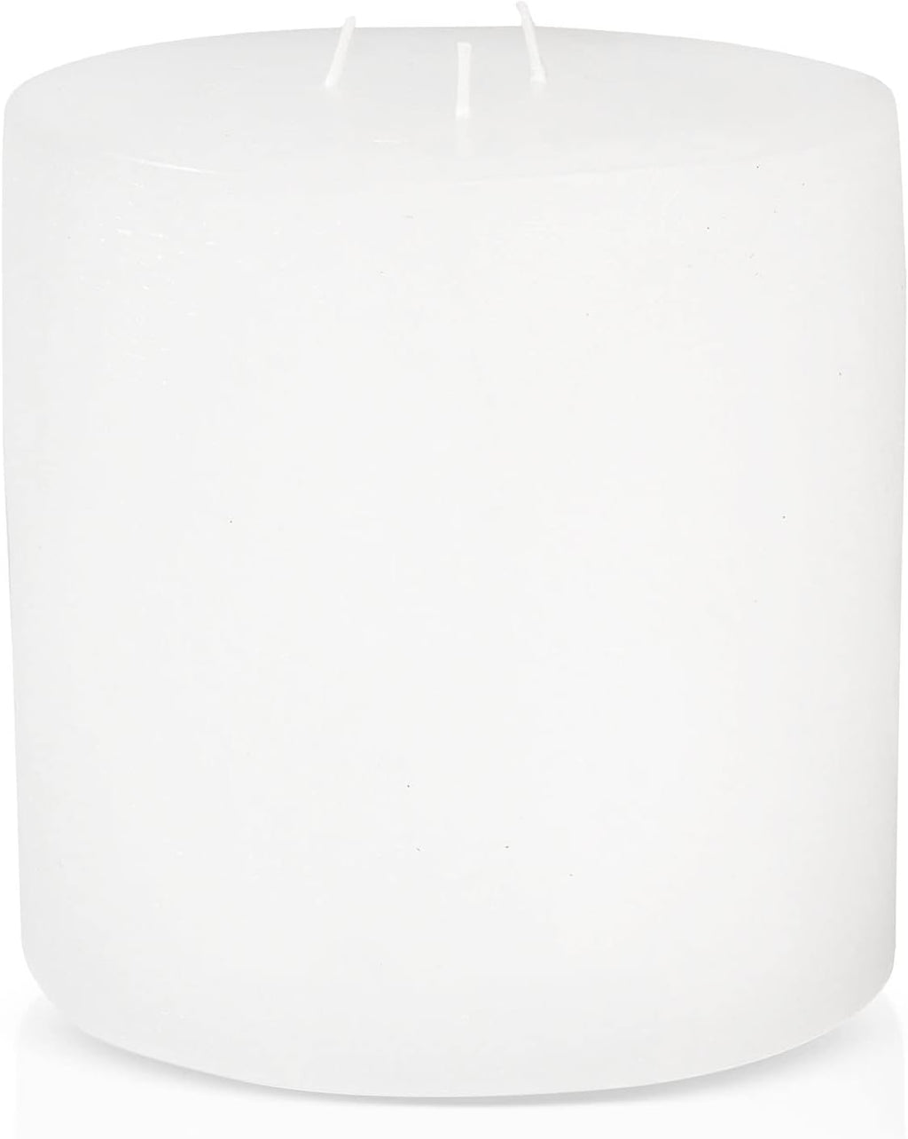 Bask Large Mottled Pillar Candles - Unscented - 6-Inch Diameter for Extra-Wide Holders - 3-Wick Candles for Home and Events - White