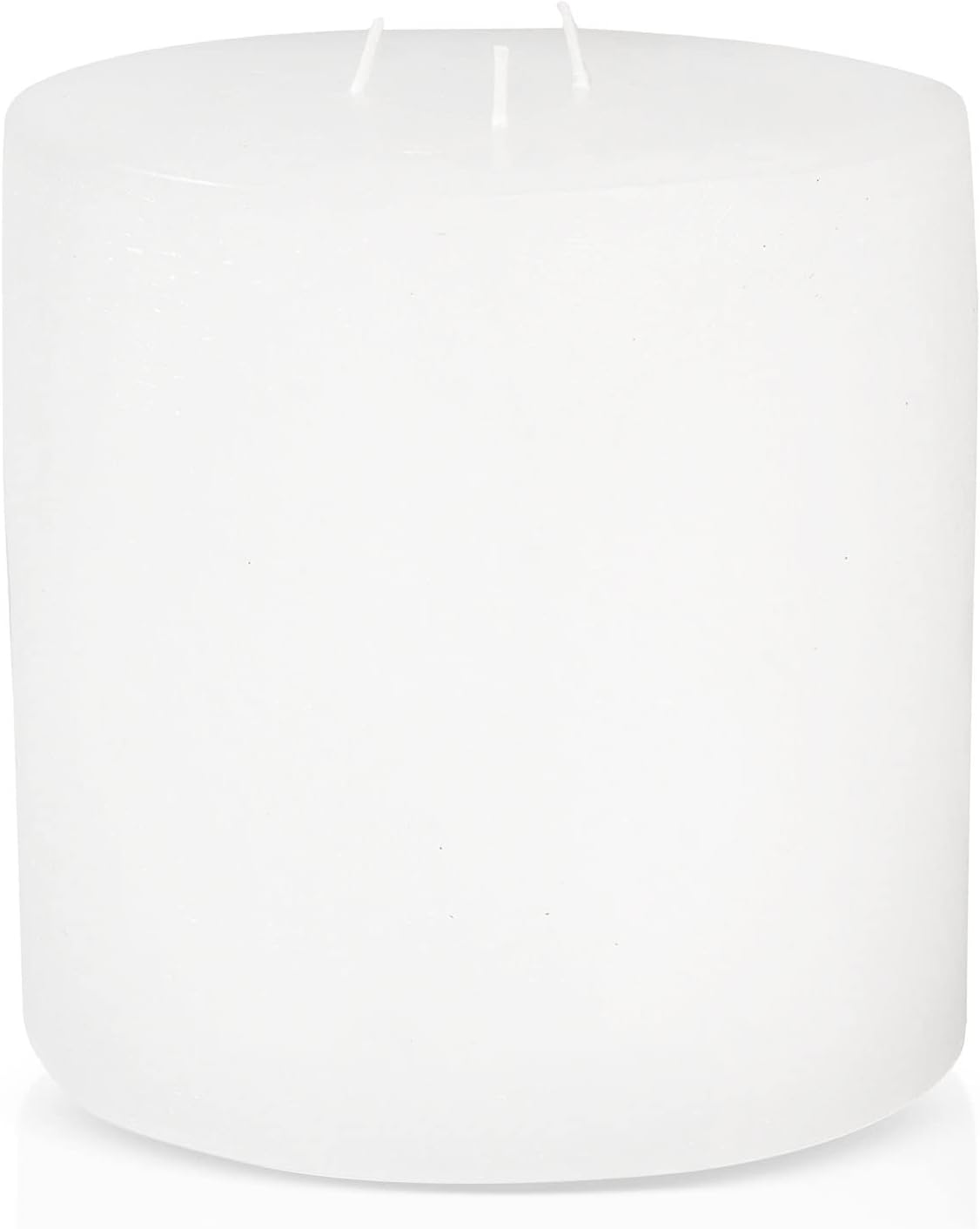 Bask Large Mottled Pillar Candles - Unscented - 6-Inch Diameter for Extra-Wide Holders - 3-Wick Candles for Home and Events - White