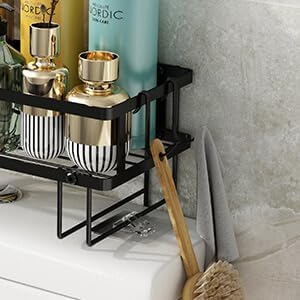 Godboat 1-Tier Over Toilet Storage - Wall-Mount Bathroom Shelf with 2 Hook