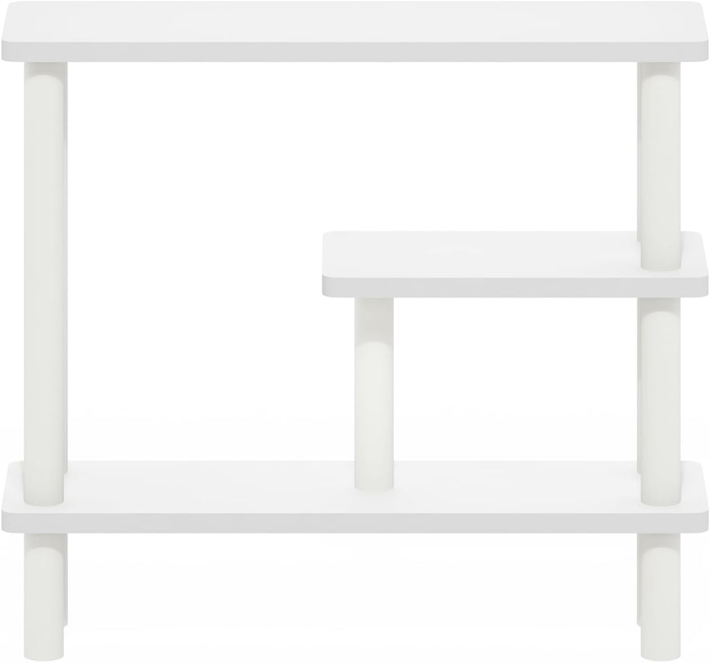 Furinno TURN-N-TUBE Bathroom Storage Shelf, 3-Tier Narrow Storage Rack, Space Saving Shelf, for Bathroom, Living Room, Entryway, White