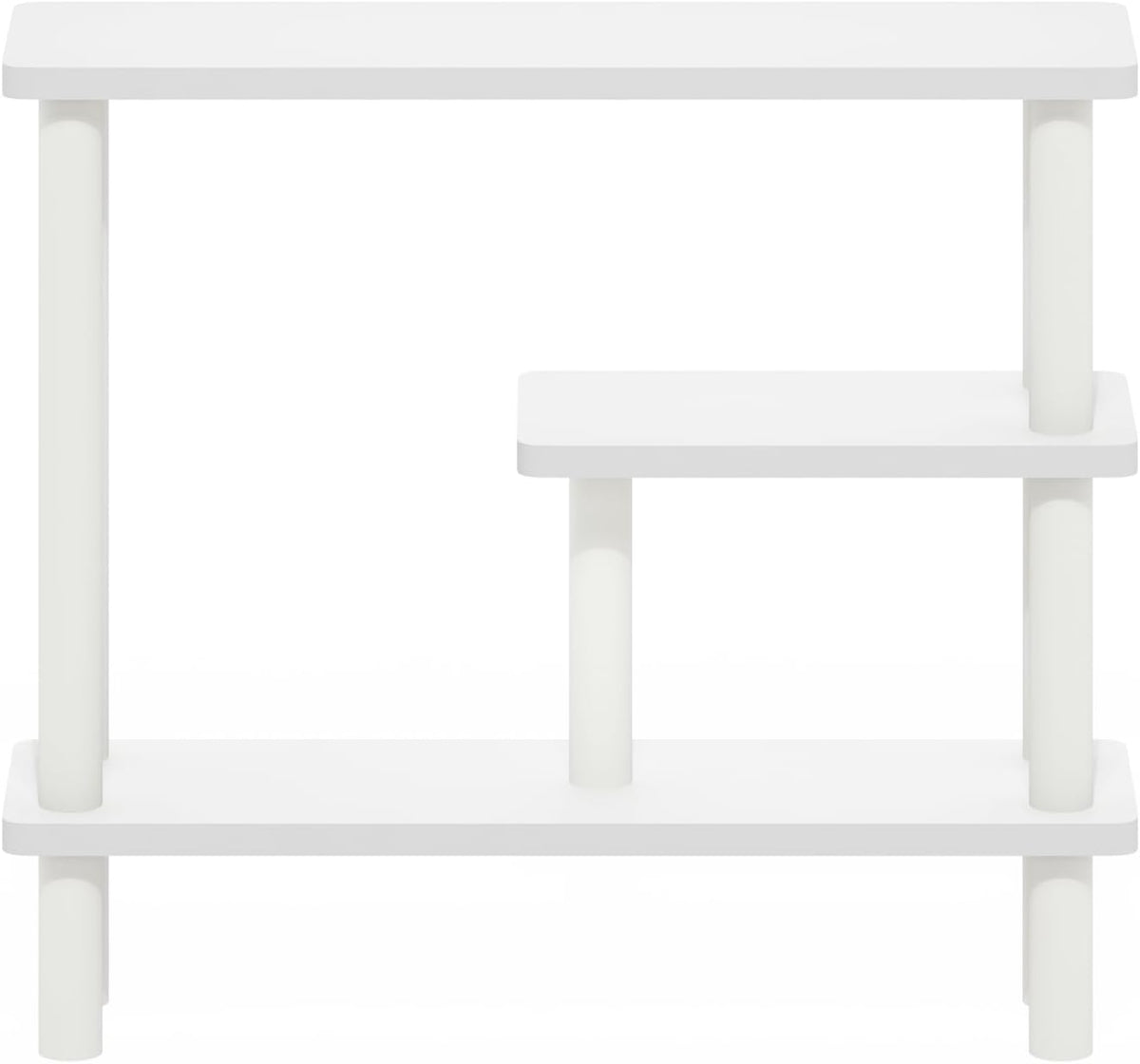 Furinno TURN-N-TUBE Bathroom Storage Shelf, 3-Tier Narrow Storage Rack, Space Saving Shelf, for Bathroom, Living Room, Entryway, White