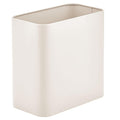 mDesign Small Metal 2.4 Gallon/9 Liter Trash Can Wastebasket Garbage Bin for Bathroom, Slim Rubbish Waste Bin Trashcans - Mirri Collection - Cream