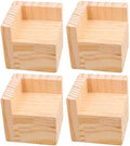Mysummer Pack of 4 Bed Risers Square Wood Color Furniture Risers, Add 2" Height to Sofa,Desks,Tables and Chairs Creat Underbed Storage