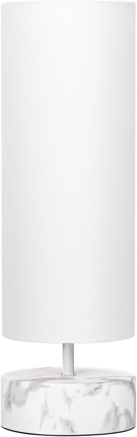 Touch Table Lamp with Marble Grain Metal Base, 3 Way Dimmable Bedside Lamp