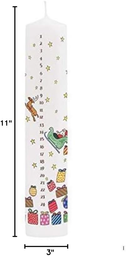 Alison Gardiner Santa's Sleigh Pillar Candle, 50hr Burn, Unscented